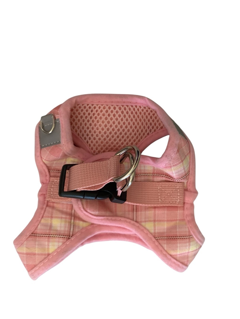 Pink Plaid xSmall Pet Harness with Breathable Mesh